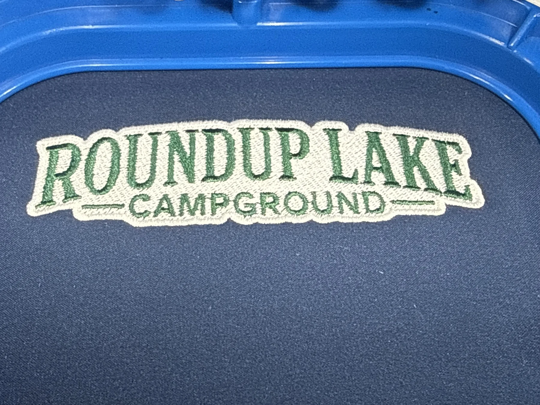Roundup Lake Campground embroidered wordmark